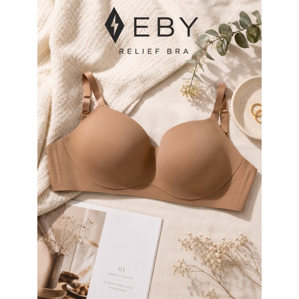 EBY Seamless Wireless Nude Relief Bra XL/DD Convertible Straps68